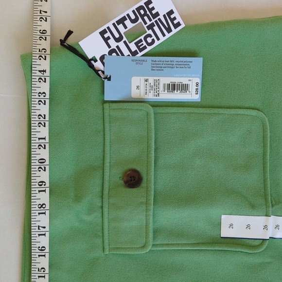 NWT Future Collective w/Reese Blutstein Double Pocket Mini Skirt 26 Retro Green - Picture 14 of 15